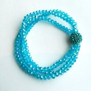 Swarovski Turquoise Crystal triple bracelet stretch 🆕